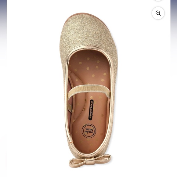 Gold Glitter Kids Ballet Flats - Picture 2 of 3
